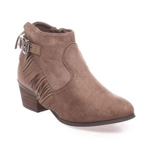 La carré aspect à Bottines daim Modeuse talon Marron OXZPkuTi