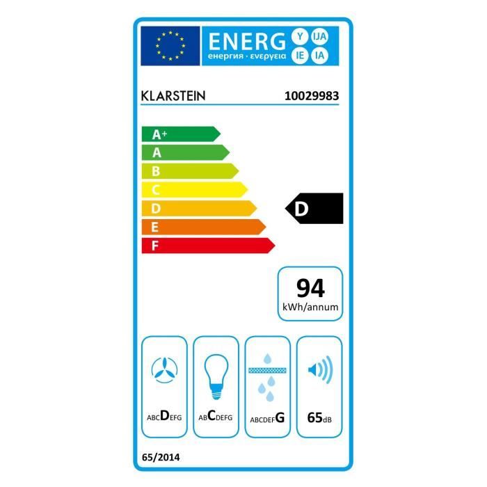 Klarstein Garcon Hotte murale aspirante 90cm 5901
