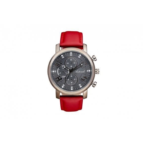ANTONELI Montre Homme Cuir Bracelet Rouge ANT1017