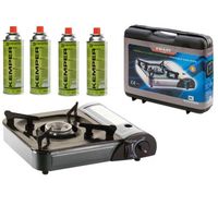RÉCHAUD Réchaud gaz portable KEMPER allumage piezo + 4 car RÉCHAUD Réchaud gaz portable KEMPER allumage piezo + 4 car