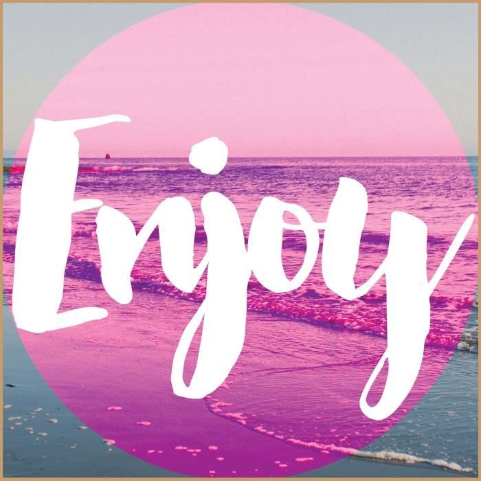 Tableau déco printbox Beach Enjoy 30X30Cm