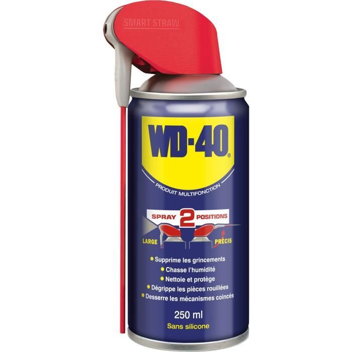 WD40 Spray Multifonction 250 ml Double Position (Aérosol)