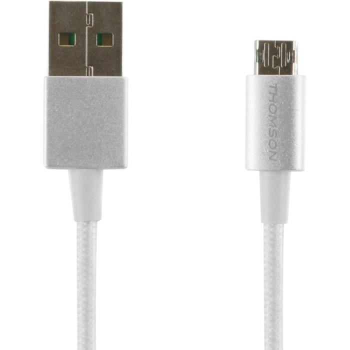 THOMSON Câble USB / micro USB réversible - Argenté