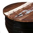 Baril Récupération Basse Massif Forme En Bois Table De Industrielle JKlcF1