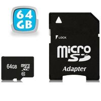 CARTE MÉMOIRE Carte Micro SD 64 Go classe 10 SDXC smartphone tab CARTE MÉMOIRE Carte Micro SD 64 Go classe 10 SDXC smartphone tab