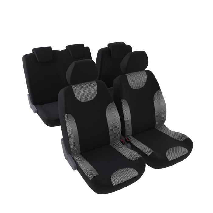 DBS Greg Jeu Complet de Housses Universelles en Polyester Noir et Gris
