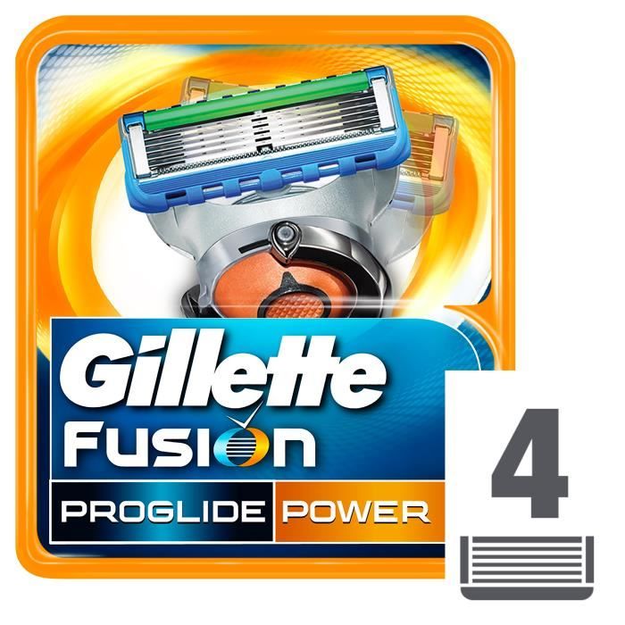 GILLETTE Lames Fusion Proglide Power pack de 4