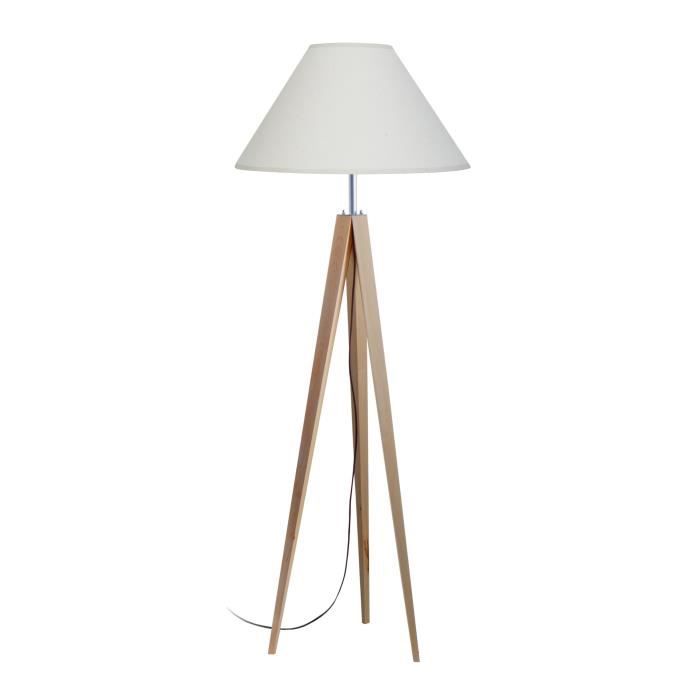 IDUN Trépied de lampadaire en bois massif naturel 50x163 cm