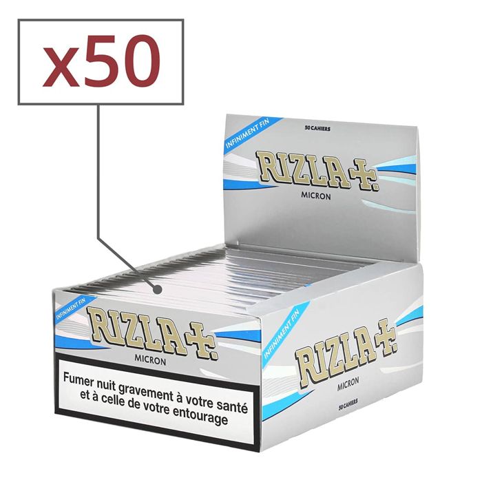 Silver Slim 1 boite de 50 carnets de feuilles à rouler Rizla