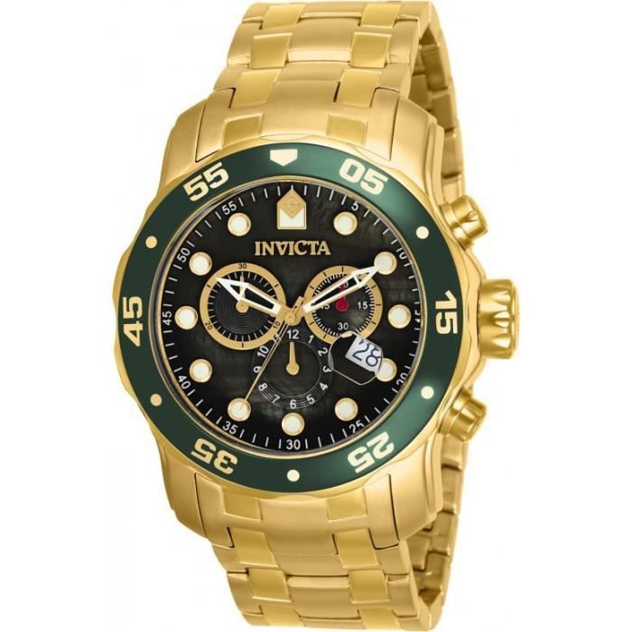 Montre Homme Invicta Pro Diver 80074 Lunette verte et ...