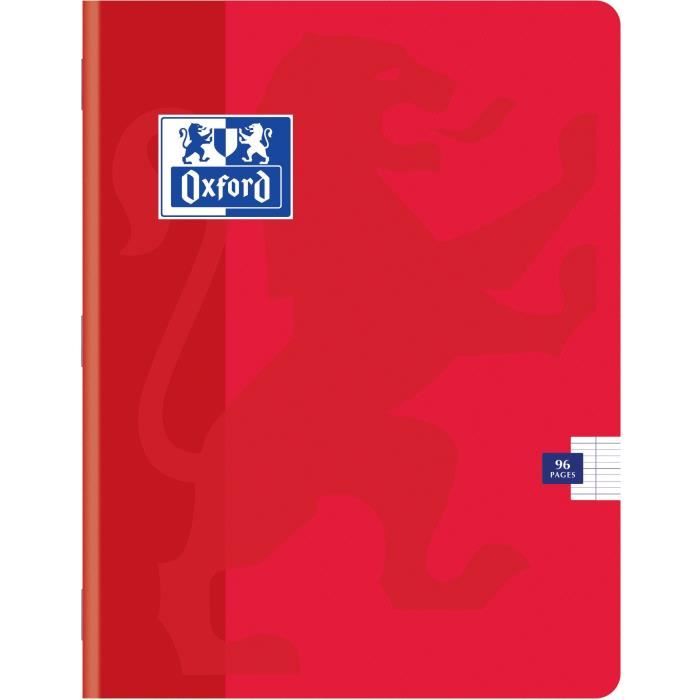 OXFORD Cahiers Color Life 17x22 Seyes - Rouge