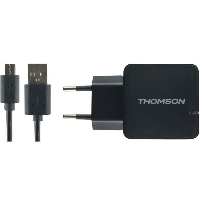THOMSON Chargeur secteur avec câble USB / micro USB - Noir