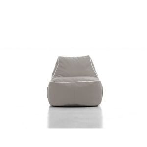 BUZE Fauteuil - Pvc Taupe Passepoil Blanc