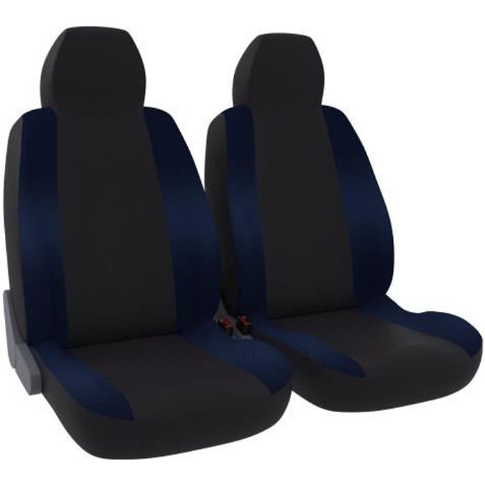 DBS Max Jeu Complet de Housses Universelles Sièges Avant pour Véhicule sans Pérmis et Petites Citadine en Polyester Noir et bleu