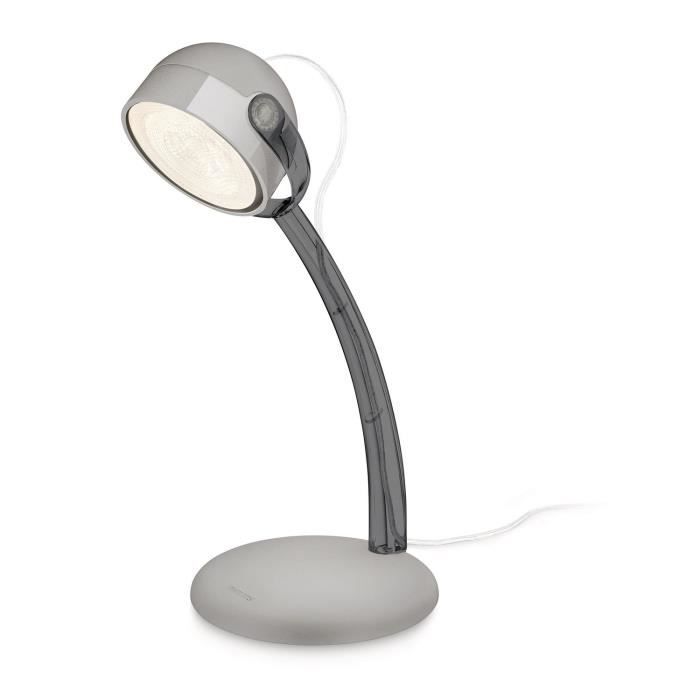 PHILIPS Lampe de table DYNA gris métal 1x4W