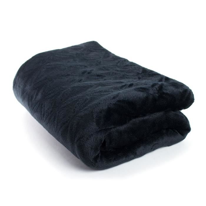 ANDORA Plaid Kassidy - 130x160 cm - Noir - 100% polyester