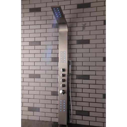 SOUM Colonne de douche balnéo en INOX microjets massant et éclairage