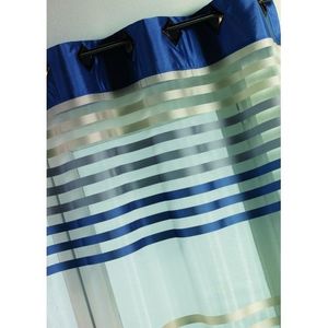 Panneaux De Rideaux Nautica – Rayé Bleu Et Madras – 42x83 / 42x84 Pouces – Occasion