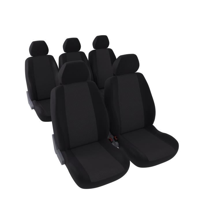 DBS Simon Jeu Complet de Housses Universelles pour Monospace 5 Sièges en Polyester Noir