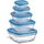 Lot de 5 plats congélations, 9/11/14/17/20 cm bleu