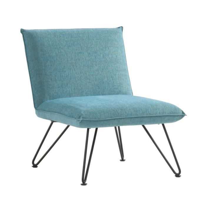 fauteuil design en tissu fletcher - couleur - bleu turquoise