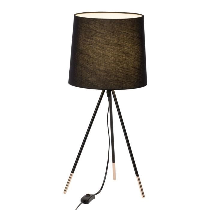Tissu Noire Métal En Bois Pied Sur Miccado Lampe VpzMSUq