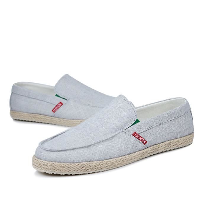 bleu Gris Chaussures Bateau Toile Hommes Foncé Mode Respirant bleu Mocassin Yxq8fKgvw