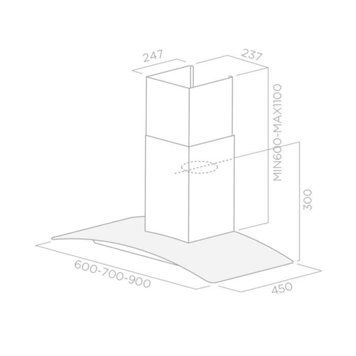 Hotte cuisine Elica murale CIRCUS PLUS 60 cm1
