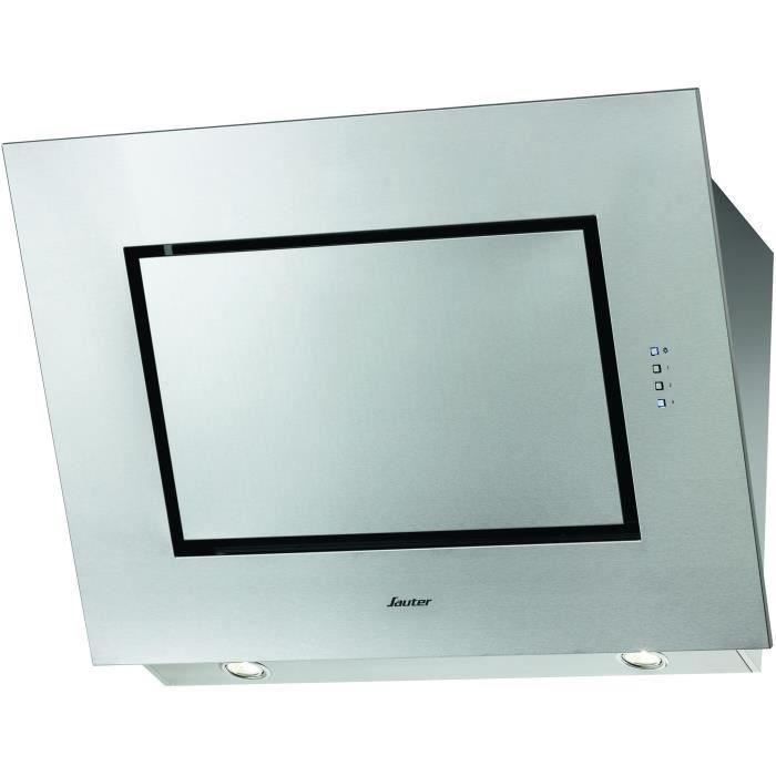 SAUTER SHD1589X-Hotte murale-Evacuation / recyclage-594 m3 air / h-61 dB-3 vitesses-L 90cm-Inox