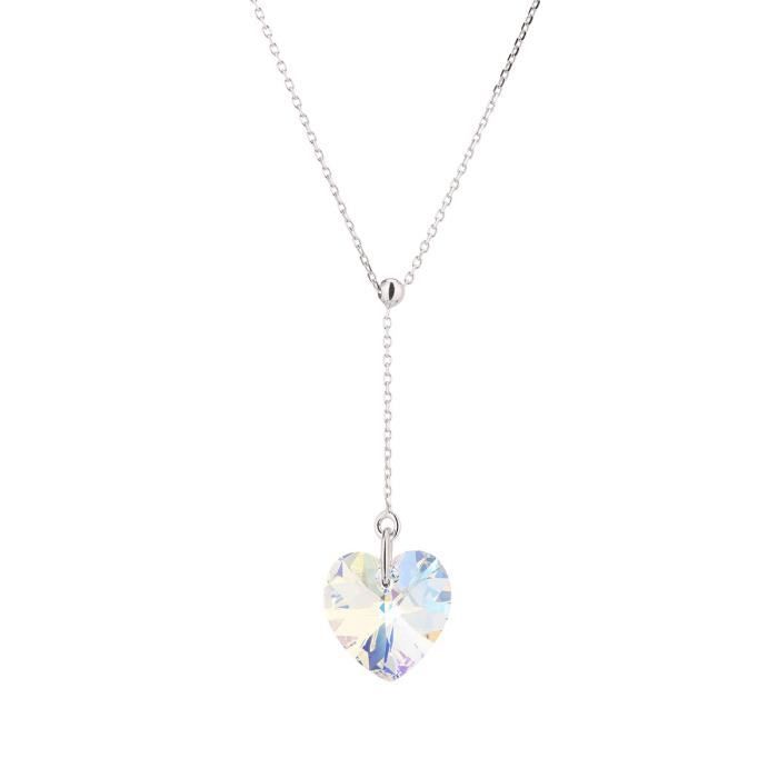 LES BIJOUX D'EMMA CRISTAL - Collier en Argent et Cristal De Swarovski Coloris Aurore Boreale