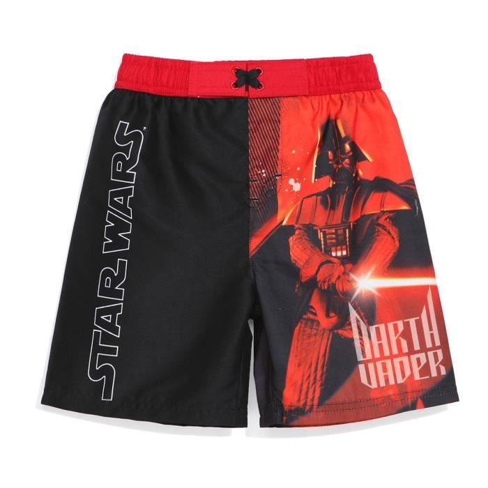 STAR WARS Maillot de Bain Noir Enfant Garçon Sérigraphie