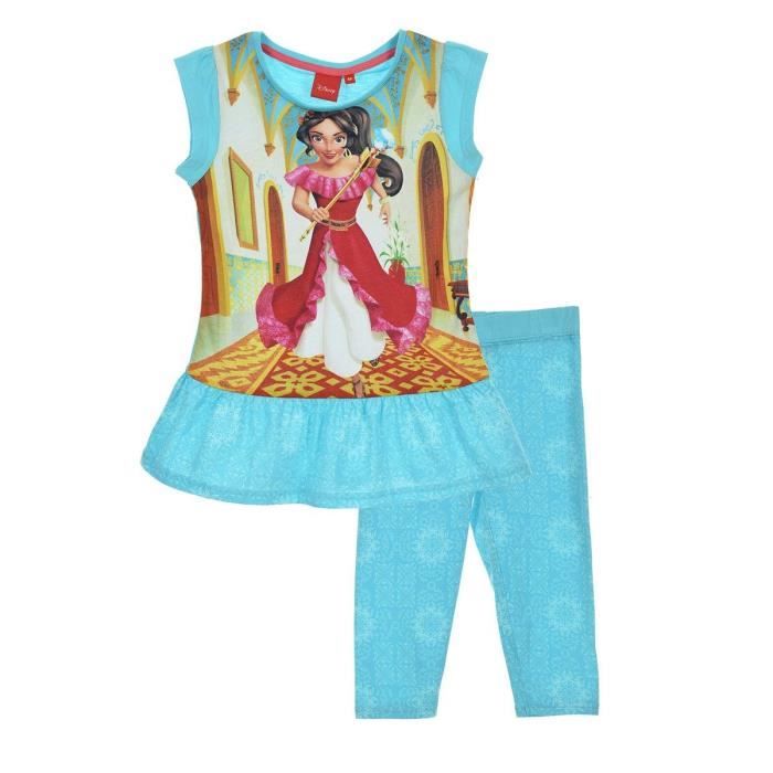 ELENA D'AVALOR Ensemble Tunique + Corsaire Imprimé Bleu Enfant Fille