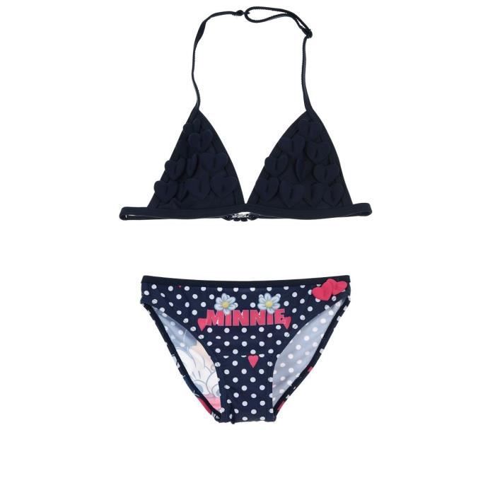MINNIE Maillot de Bain 2 Pièces Bleu Sérigraphié Enfant Fille