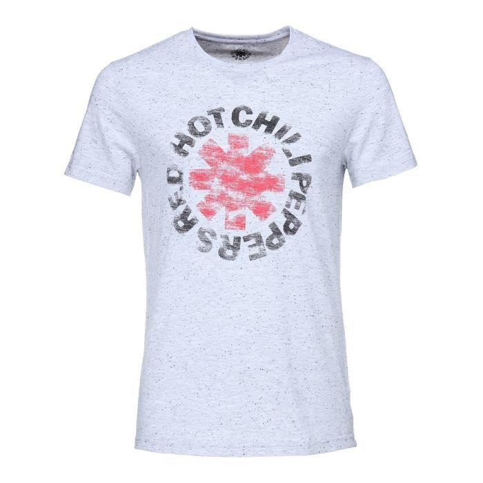 RED HOT T-shirt Slub Blanc et noir Homme