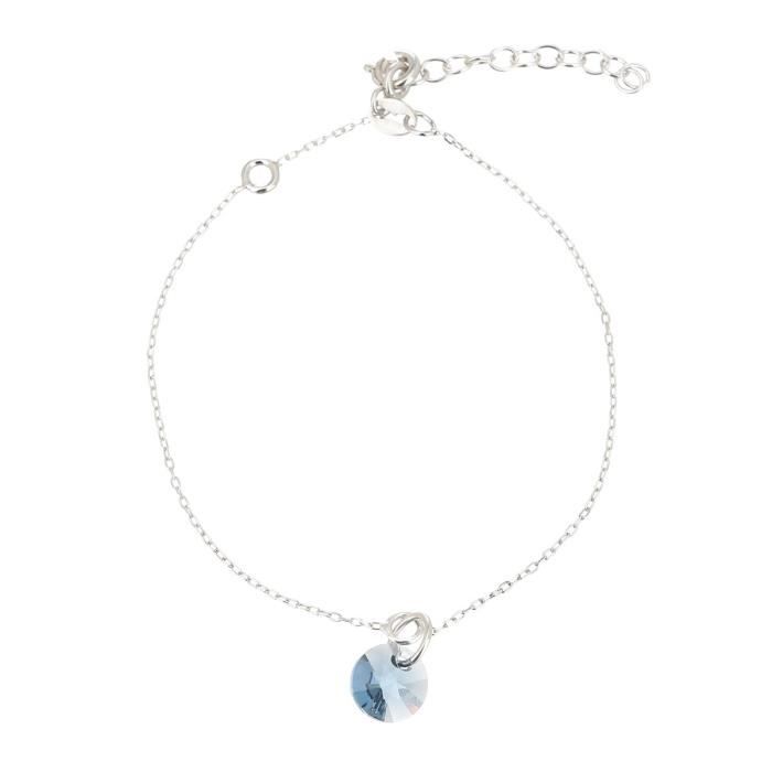 LES BIJOUX D'EMMA CRISTAL - Bracelet en Argent et Cristal De Swarovski Coloris Denim Blue