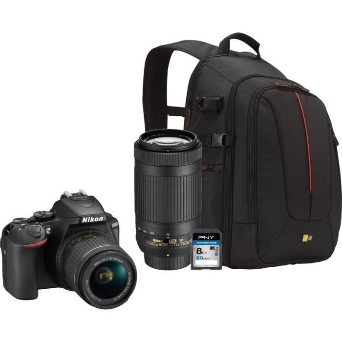 Appareil photo numérique NIKON D5600 avec carte mémoire 8Go et sac à dos