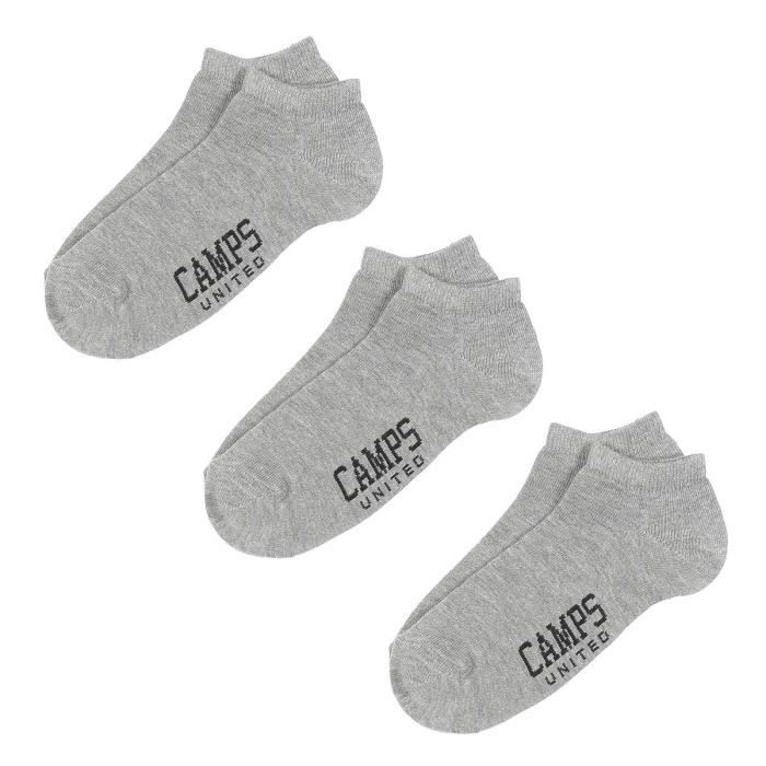 CAMPS UTD Lot de 3 paires de Chaussettes Sneakers Enfant - Assortiment Gris