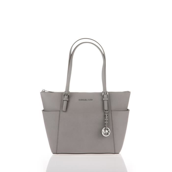MICHAEL KORS 30F2STTT8L - Sac à Main Jet Set - Gris Perle - Femme