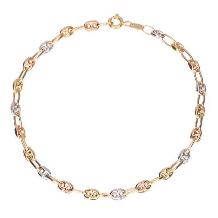 Les Bijoux d'Emma - Bracelet Maille Grain de Café - OR 9CT