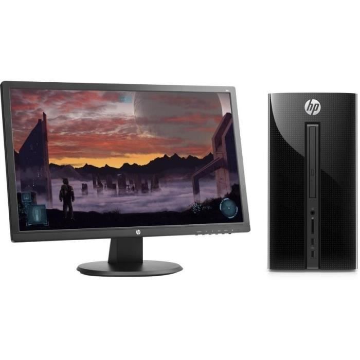 HP PC de Bureau Pavillon 570p028nf - RAM 8Go - Core i7-7700 - AMD Radeon R7 - Stockage 2 To + Ecran 24\
