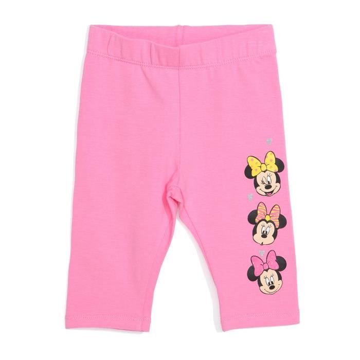 MINNIE Legging Rose Enfant Fille Sérigraphie
