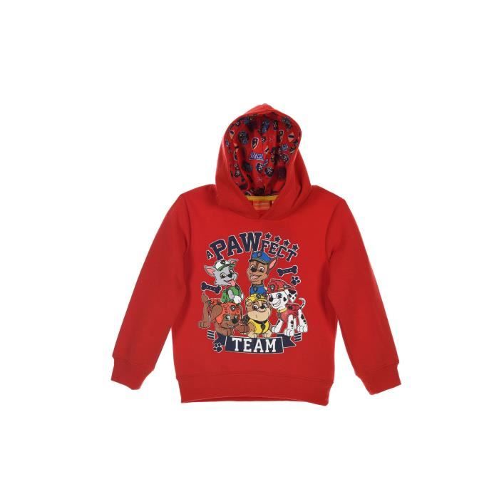 PAT'PATROUILLE Sweatshirt à capuche - Enfant garçon - Rouge