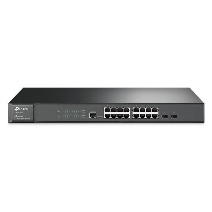 TP-LINK Switch administrable niveau 2 T2600G-18TS 16 ports Gigabit et 2 emplacements combinés SFP