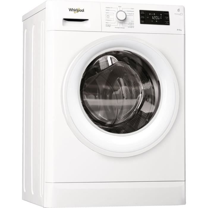 WHIRLPOOL FWDG86148WF - Lave-linge séchant - lav. 8 kg/ séch.6 kg - 1400 tours - Classe A - Moteur induction