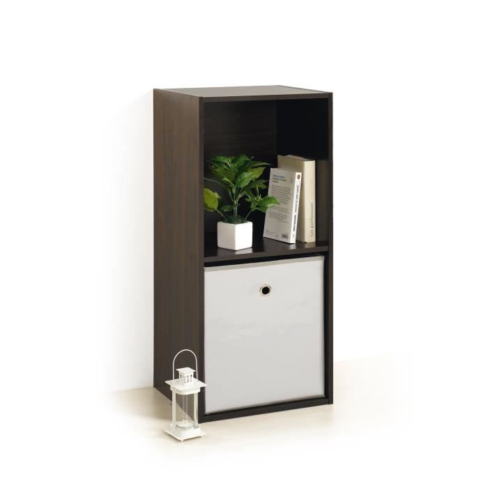 HOMEA Cube de rangement avec 2 niches 67,6x34,4x29,5 cm wenge