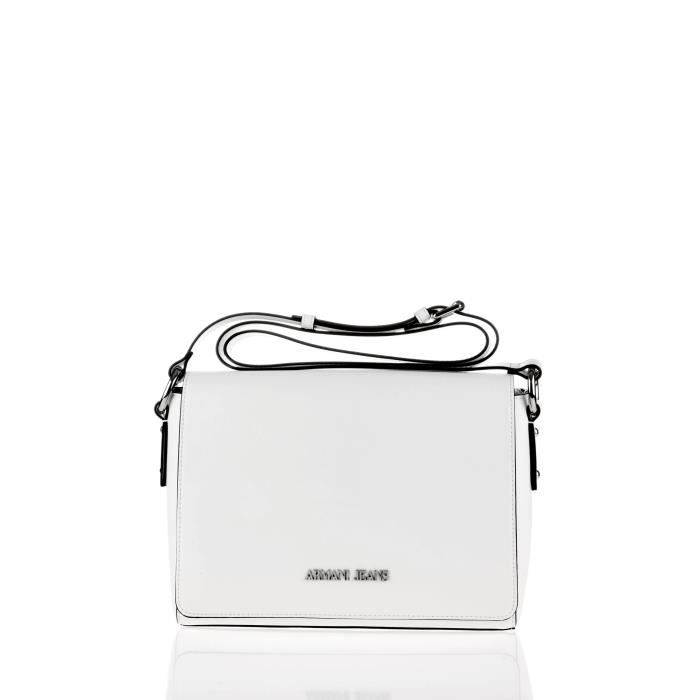ARMANI JEANS - Petit Sac à Bandoulière Blanc en Similicuir - Femme