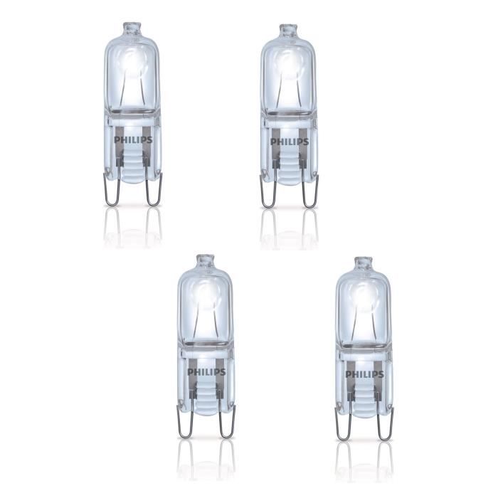 PHILIPS Lot de 4 ampoules Ecohalo G9 42 W équivalent à 60 W