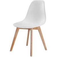 CHAISE SACHA Chaise de salle à manger blanc - Pieds en bo CHAISE SACHA Chaise de salle à manger blanc - Pieds en bo