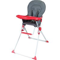 CHAISE HAUTE BAMBIKID Chaise Haute Fixe Gris & Rouge CHAISE HAUTE BAMBIKID Chaise Haute Fixe Gris & Rouge