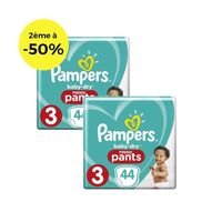 COUCHE Pampers Baby-Dry Pants Taille 3 x44 - Lot de 2 COUCHE Pampers Baby-Dry Pants Taille 3 x44 - Lot de 2